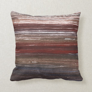 Red blue brown art throw pillow