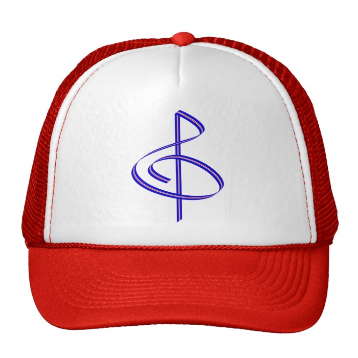 Red & Blue Brushstroke Treble Clef Trucker Hat