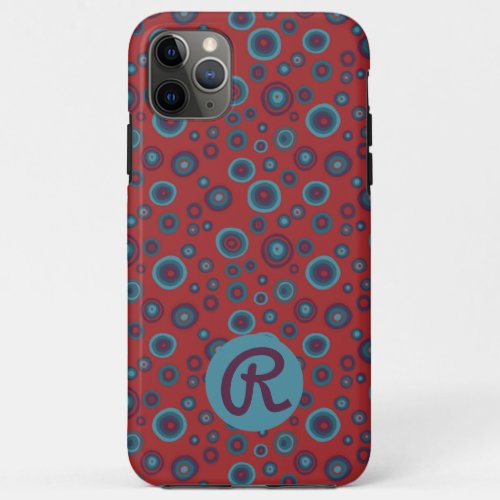Red Blue Bubbles Modern Circles Pattern CUSTOM iPhone 11 Pro Max Case
