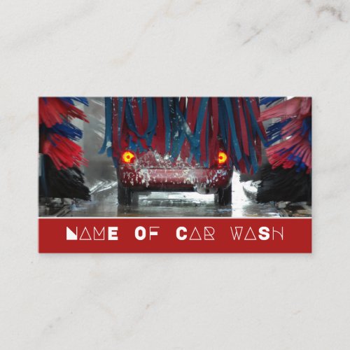 Red  Blue Car Wash Cleaning Service Business Card
