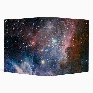 Red & Blue Carina Nebula Hubble Telescope 3 Ring Binder