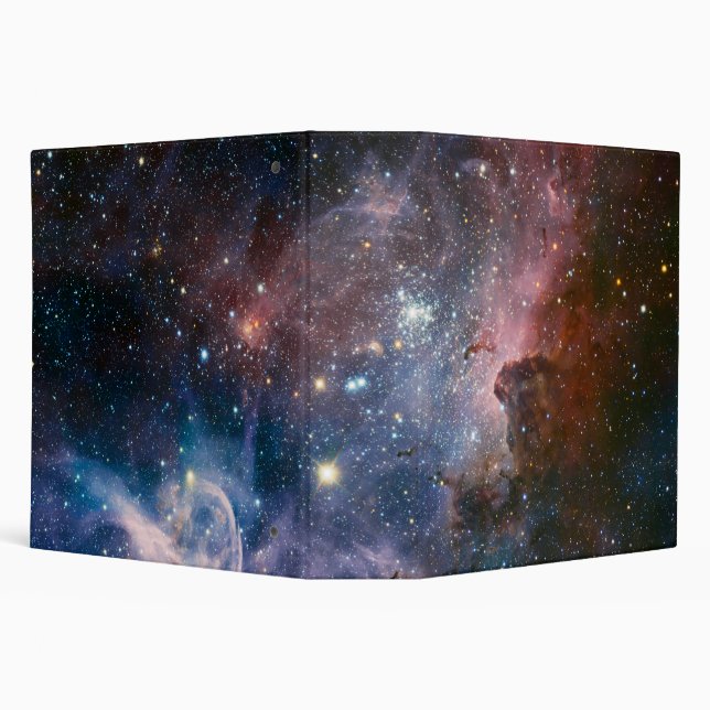 Red & Blue Carina Nebula Hubble Telescope 3 Ring Binder (Background)