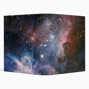 Red & Blue Carina Nebula Hubble Telescope 3 Ring Binder