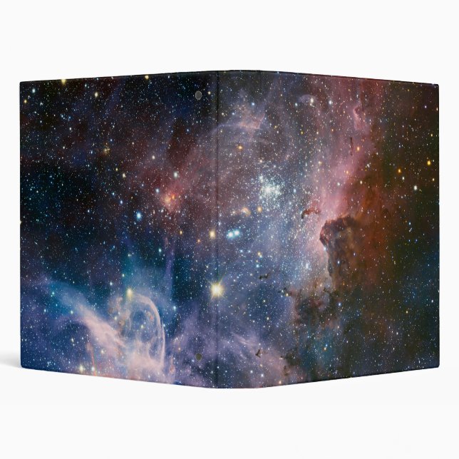 Red & Blue Carina Nebula Hubble Telescope 3 Ring Binder (Background)