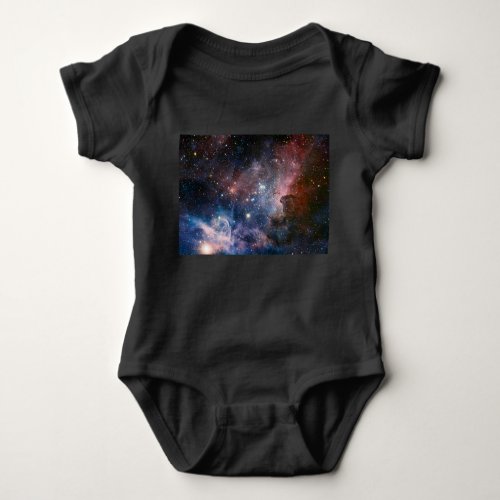Red  Blue Carina Nebula Hubble Telescope Baby Bodysuit