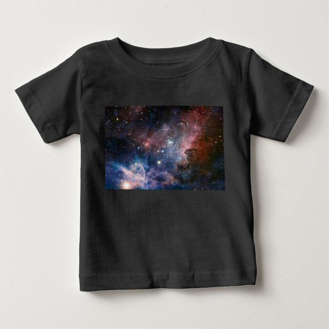 Red & Blue Carina Nebula Hubble Telescope Baby T-Shirt (Front)