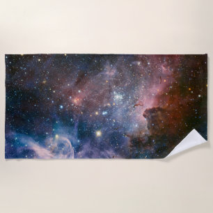 Red & Blue Carina Nebula Hubble Telescope Beach Towel