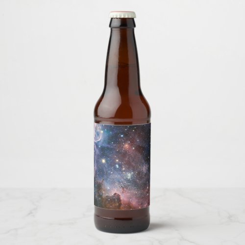 Red  Blue Carina Nebula Hubble Telescope Beer Bottle Label