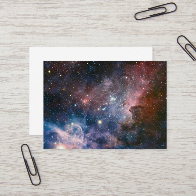 Red & Blue Carina Nebula Hubble Telescope Business Card (Front/Back In Situ)