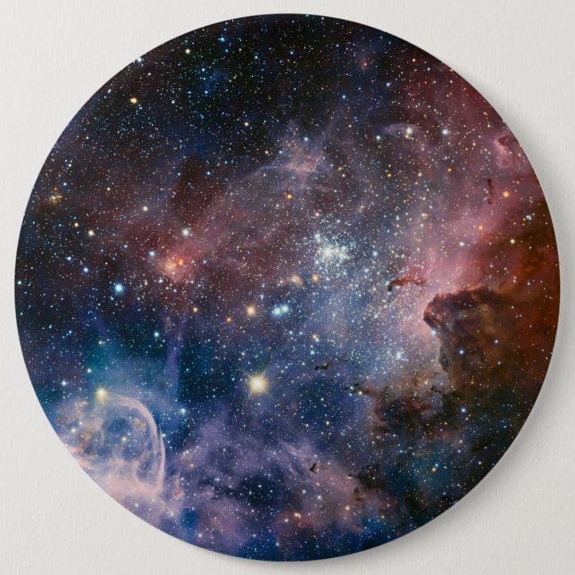Red & Blue Carina Nebula Hubble Telescope Button (Front)