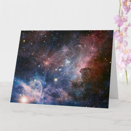 Red  Blue Carina Nebula Hubble Telescope Card
