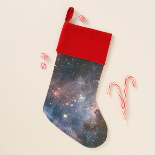 Red  Blue Carina Nebula Hubble Telescope Christmas Stocking