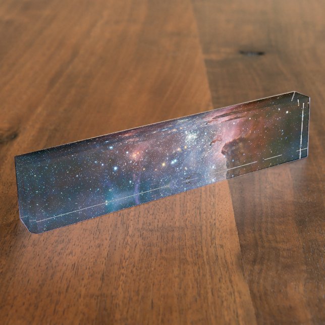 Red & Blue Carina Nebula Hubble Telescope Desk Name Plate (Side)