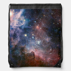 Red & Blue Carina Nebula Hubble Telescope Drawstring Bag