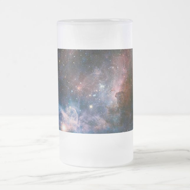 Red & Blue Carina Nebula Hubble Telescope Frosted Glass Beer Mug (Center)