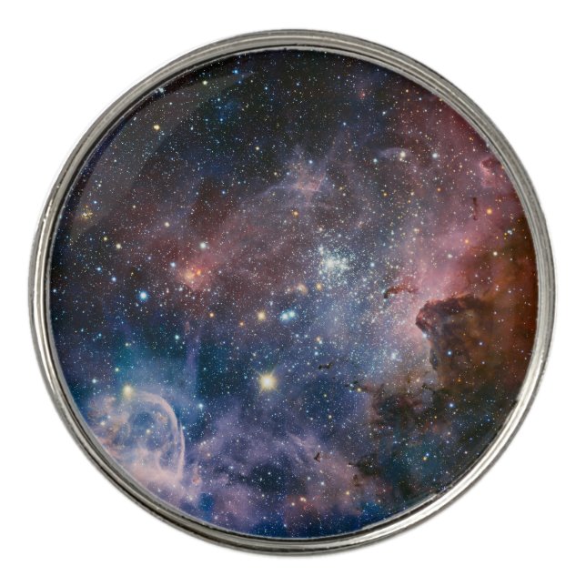Red & Blue Carina Nebula Hubble Telescope Golf Ball Marker (Front)