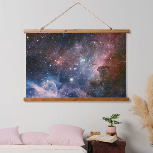 Red  Blue Carina Nebula Hubble Telescope Hanging Tapestry