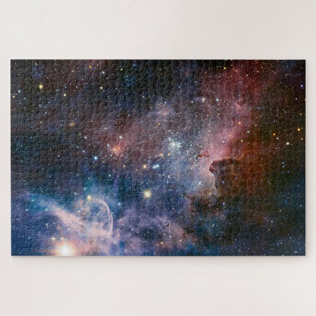 Red & Blue Carina Nebula Hubble Telescope Jigsaw Puzzle (Horizontal)