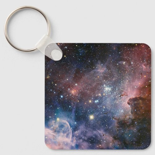 Red  Blue Carina Nebula Hubble Telescope Keychain