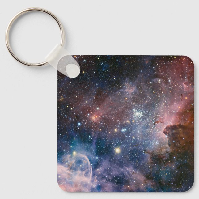 Red & Blue Carina Nebula Hubble Telescope Keychain (Front)