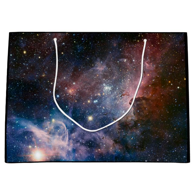 Red & Blue Carina Nebula Hubble Telescope Large Gift Bag (Front)