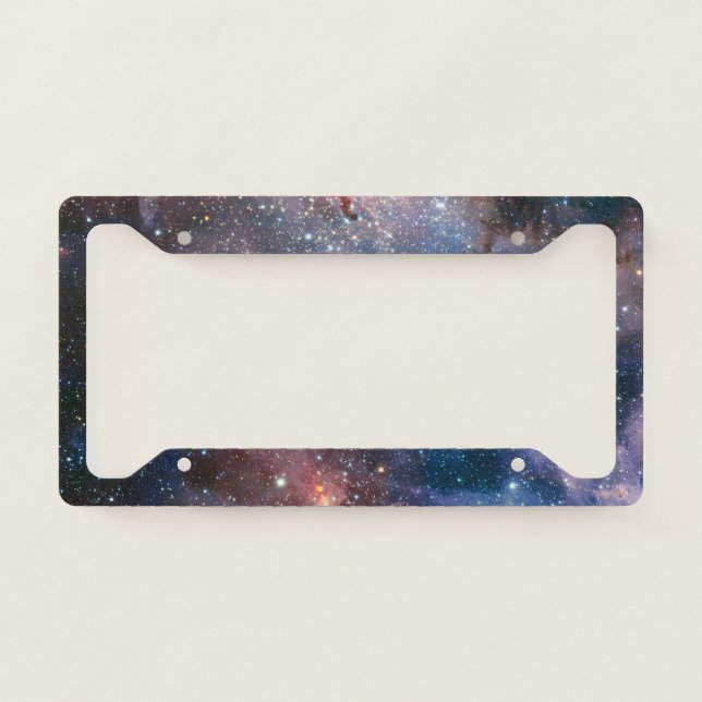 Red & Blue Carina Nebula Hubble Telescope License Plate Frame (Front)