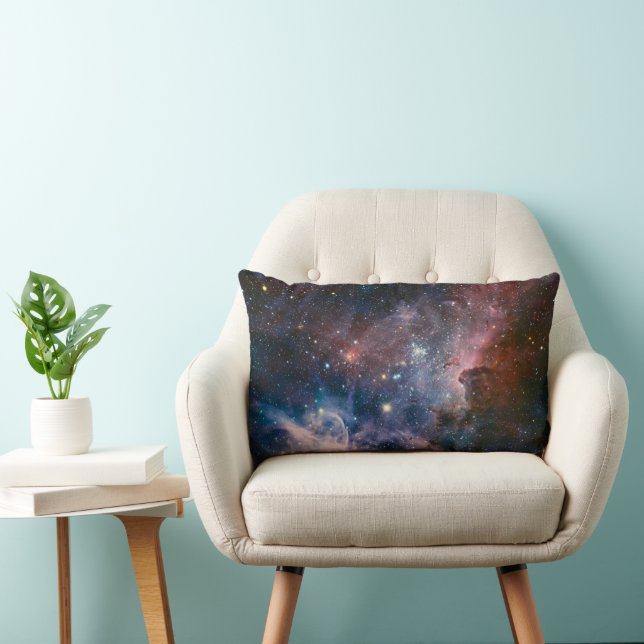 Red & Blue Carina Nebula Hubble Telescope Lumbar Pillow (Chair)