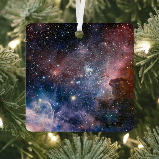 Red & Blue Carina Nebula Hubble Telescope Metal Ornament (Insitu)