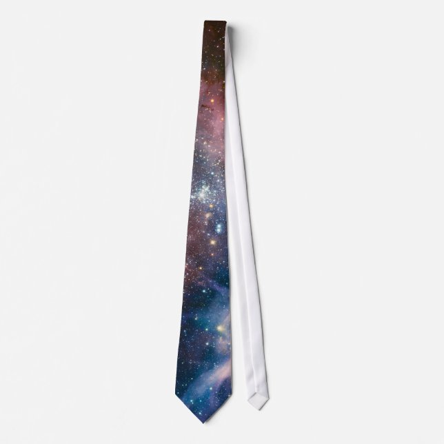 Red & Blue Carina Nebula Hubble Telescope Neck Tie (Front)