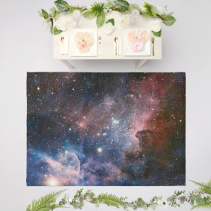 Red & Blue Carina Nebula Hubble Telescope Outdoor Rug