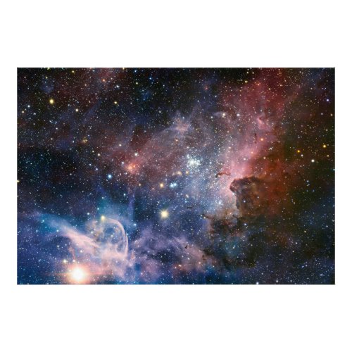 Red  Blue Carina Nebula Hubble Telescope Photo Print