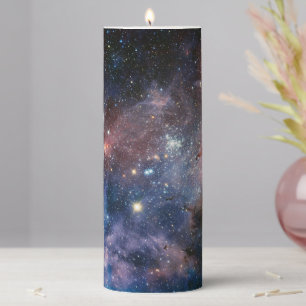 Red & Blue Carina Nebula Hubble Telescope Pillar Candle