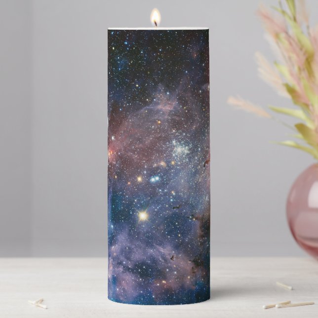 Red & Blue Carina Nebula Hubble Telescope Pillar Candle (In Situ)