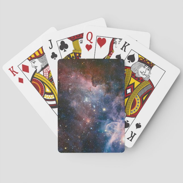 Red & Blue Carina Nebula Hubble Telescope Poker Cards (Back)