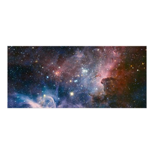 Red  Blue Carina Nebula Hubble Telescope Rack Card