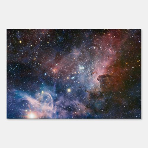Red  Blue Carina Nebula Hubble Telescope Sign