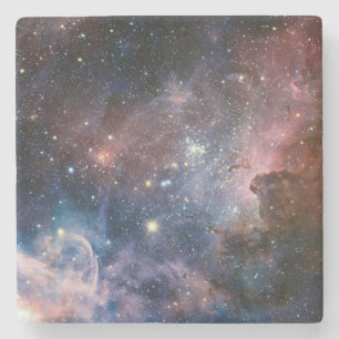 Red & Blue Carina Nebula Hubble Telescope Stone Coaster