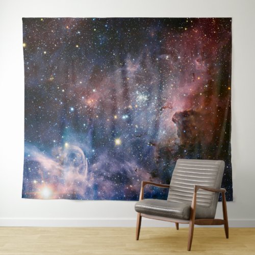 Red  Blue Carina Nebula Hubble Telescope Tapestry