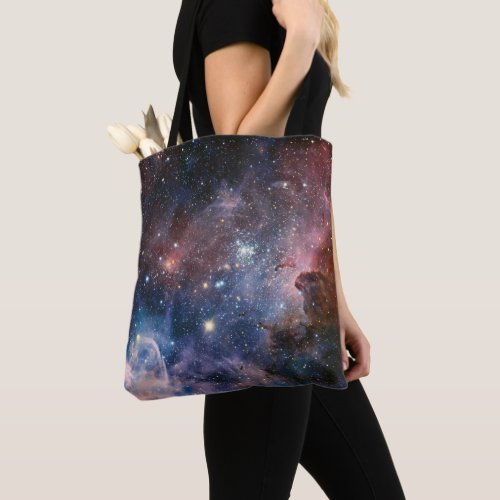 Red  Blue Carina Nebula Hubble Telescope Tote Bag