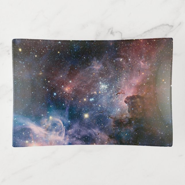 Red & Blue Carina Nebula Hubble Telescope Trinket Tray (Front)