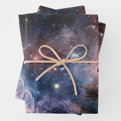 Red &amp; Blue Carina Nebula Hubble Telescope Wrapping Paper Sheets
