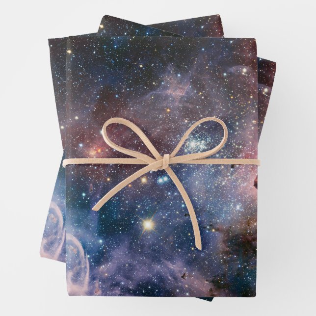 Red & Blue Carina Nebula Hubble Telescope Wrapping Paper Sheets (In situ)