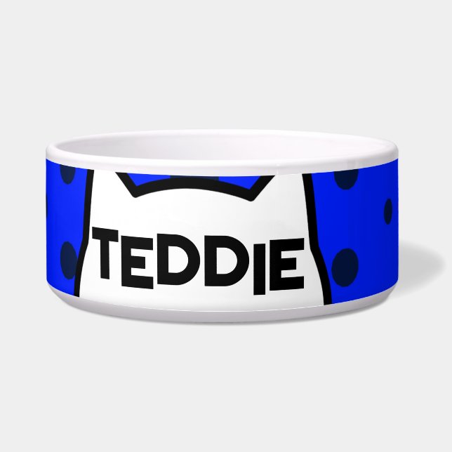 Red Blue Cat's Ears  Bowl (Front)