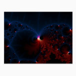 Red Blue Cells Fractal Art Postcard