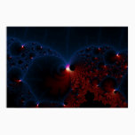 Red Blue Cells Fractal Art Poster