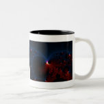 Red Blue Cells Fractal Art Two-Tone Coffee Mug