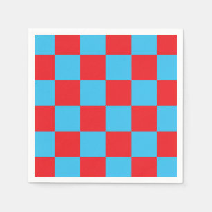 Red Blue Checkered Check Design  Napkins