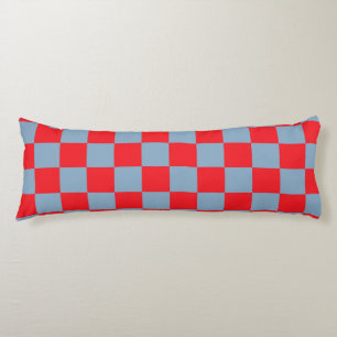 Red Blue Checkered Gingham Pattern Body Pillow