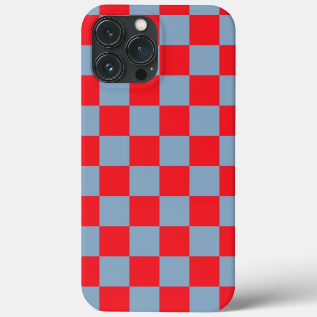 Red Blue Checkered Gingham Pattern Case-Mate iPhone Case (Back)