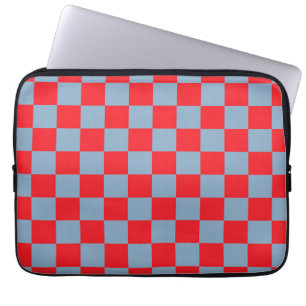 Red Blue Checkered Gingham Pattern Laptop Sleeve